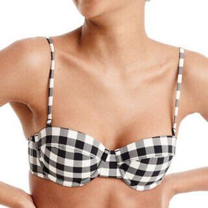 NWOT J. Crew gingham demi underwire bikini swimsuit top 32C